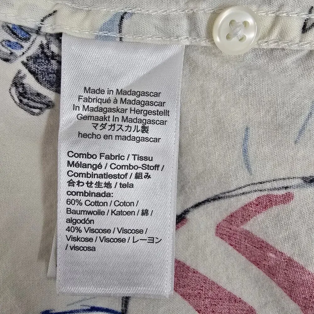 J. Crew camp-collar shirt Men XL Sailboat Nautical Print Short sleeve BH604